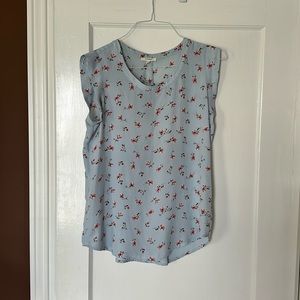 Floral satin dress shirt size small